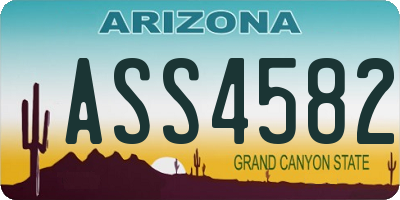AZ license plate ASS4582