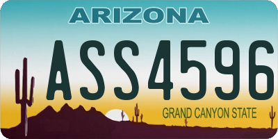 AZ license plate ASS4596