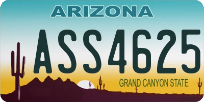 AZ license plate ASS4625