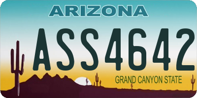 AZ license plate ASS4642