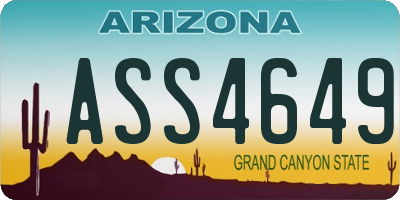 AZ license plate ASS4649