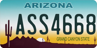 AZ license plate ASS4668