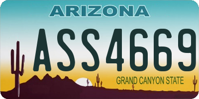 AZ license plate ASS4669