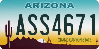 AZ license plate ASS4671