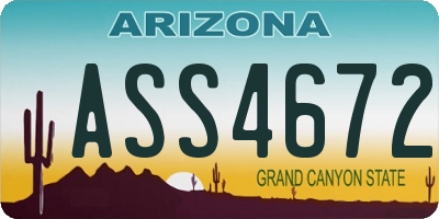 AZ license plate ASS4672