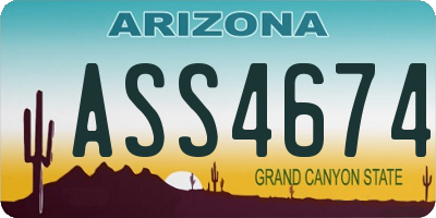AZ license plate ASS4674