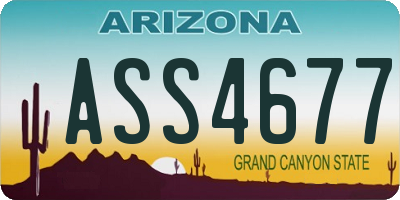 AZ license plate ASS4677