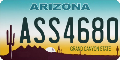 AZ license plate ASS4680