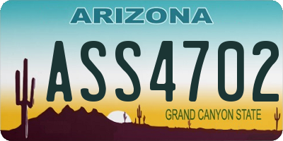AZ license plate ASS4702