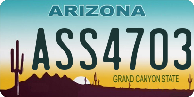 AZ license plate ASS4703