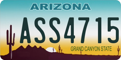 AZ license plate ASS4715