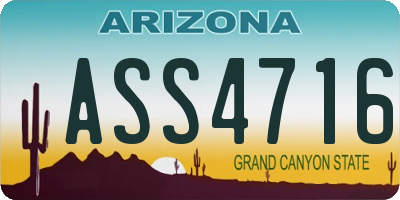 AZ license plate ASS4716