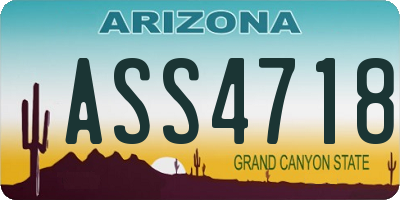 AZ license plate ASS4718