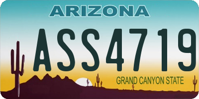 AZ license plate ASS4719