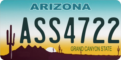 AZ license plate ASS4722
