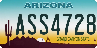 AZ license plate ASS4728