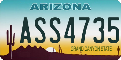 AZ license plate ASS4735