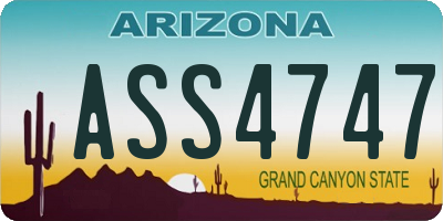 AZ license plate ASS4747