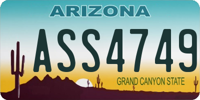 AZ license plate ASS4749