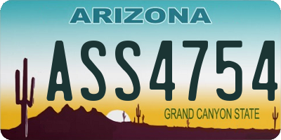 AZ license plate ASS4754