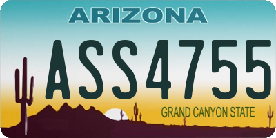 AZ license plate ASS4755