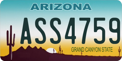 AZ license plate ASS4759