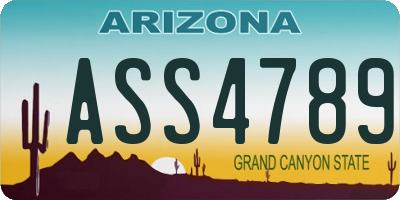 AZ license plate ASS4789