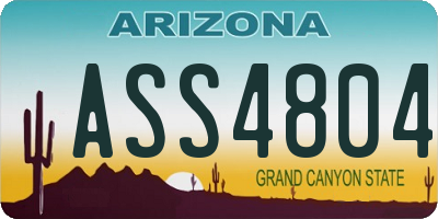 AZ license plate ASS4804