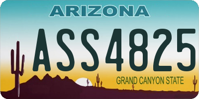 AZ license plate ASS4825