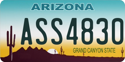 AZ license plate ASS4830