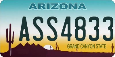 AZ license plate ASS4833