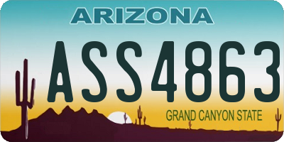 AZ license plate ASS4863