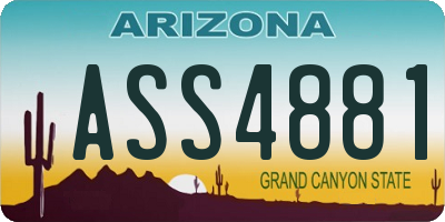 AZ license plate ASS4881