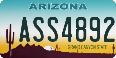 AZ license plate ASS4892