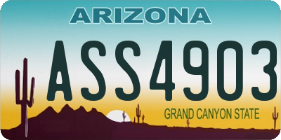AZ license plate ASS4903