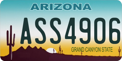 AZ license plate ASS4906