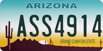 AZ license plate ASS4914