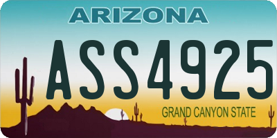 AZ license plate ASS4925