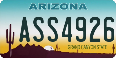 AZ license plate ASS4926