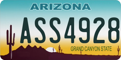 AZ license plate ASS4928
