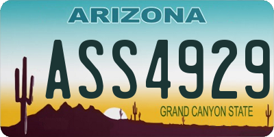 AZ license plate ASS4929