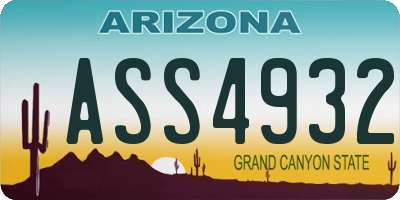 AZ license plate ASS4932