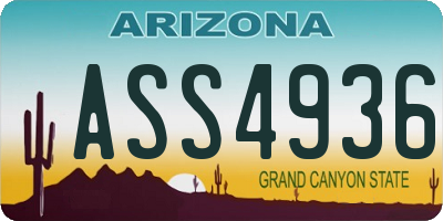 AZ license plate ASS4936