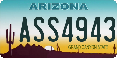 AZ license plate ASS4943