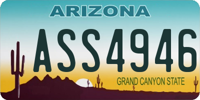 AZ license plate ASS4946