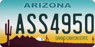 AZ license plate ASS4950