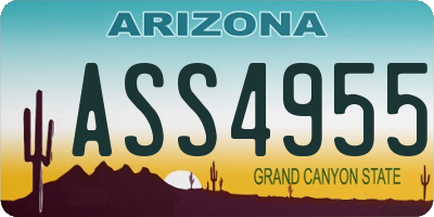AZ license plate ASS4955