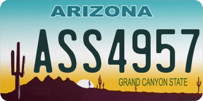 AZ license plate ASS4957