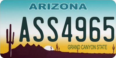 AZ license plate ASS4965