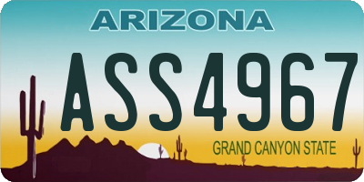 AZ license plate ASS4967
